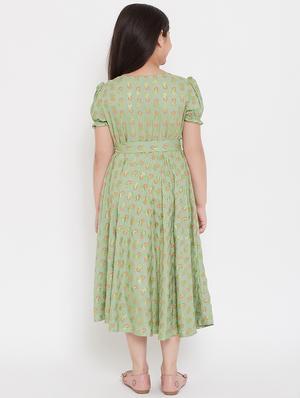 green rayon frock - 17651584 - Standard Image - 3