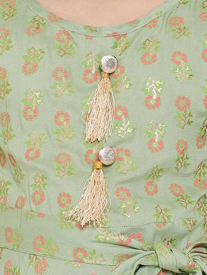 green rayon frock - 17651584 - Standard Image - 4