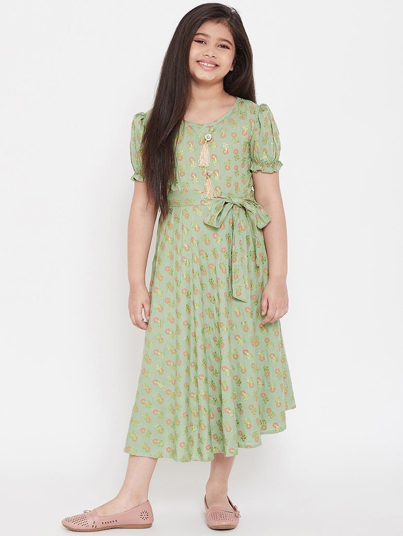 green rayon frock - 17651584 - Zoom Image - 1