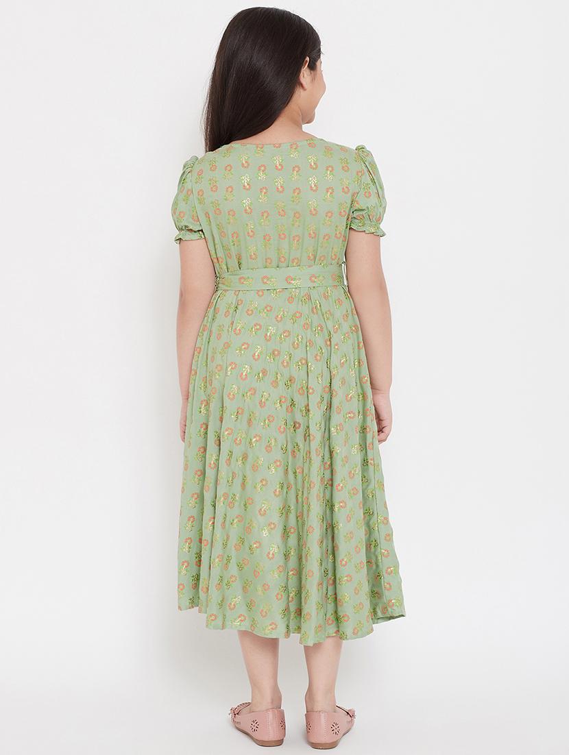 green rayon frock - 17651584 - Zoom Image - 3