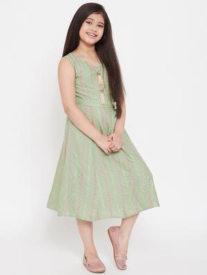 green rayon frock - 17651589 - Standard Image - 2