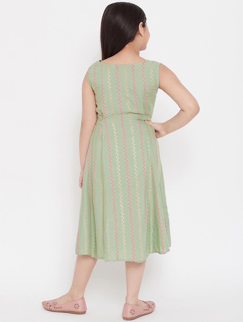 green rayon frock - 17651589 - Zoom Image - 3