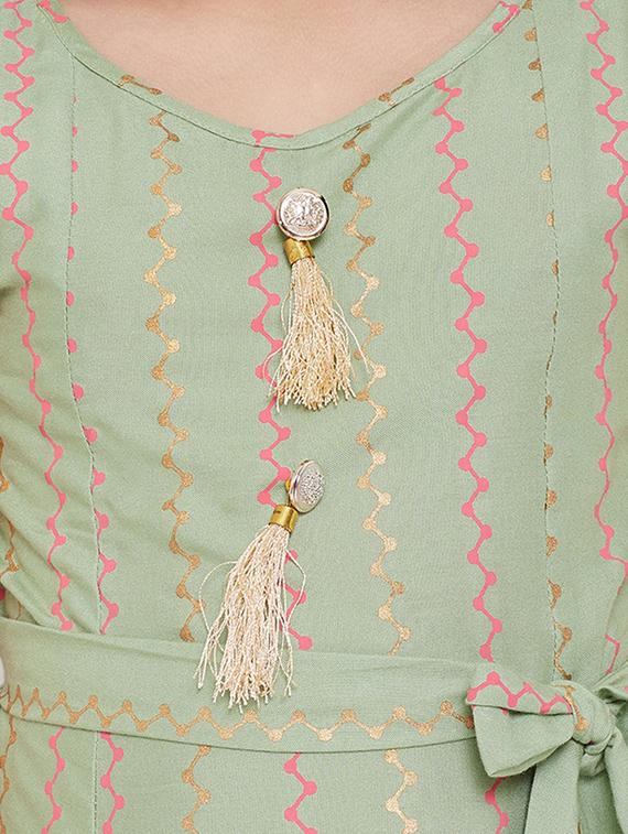 green rayon frock - 17651589 - Zoom Image - 4