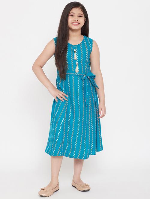 blue printed frock - 17651591 - Standard Image - 1