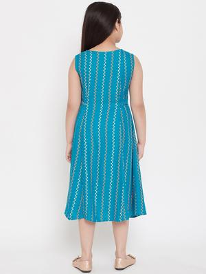 blue printed frock - 17651591 - Standard Image - 3