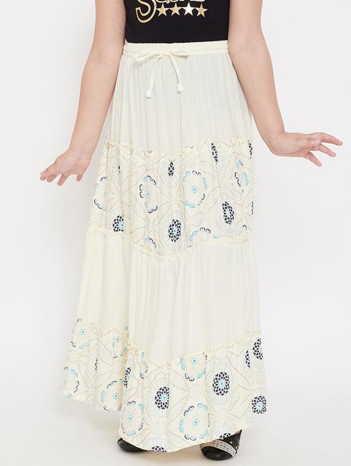 white rayon flared skirt - 17651612 - Standard Image - 1