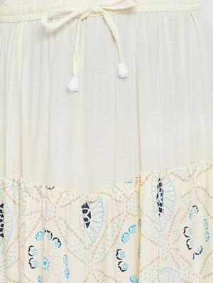 white rayon flared skirt - 17651612 - Standard Image - 5