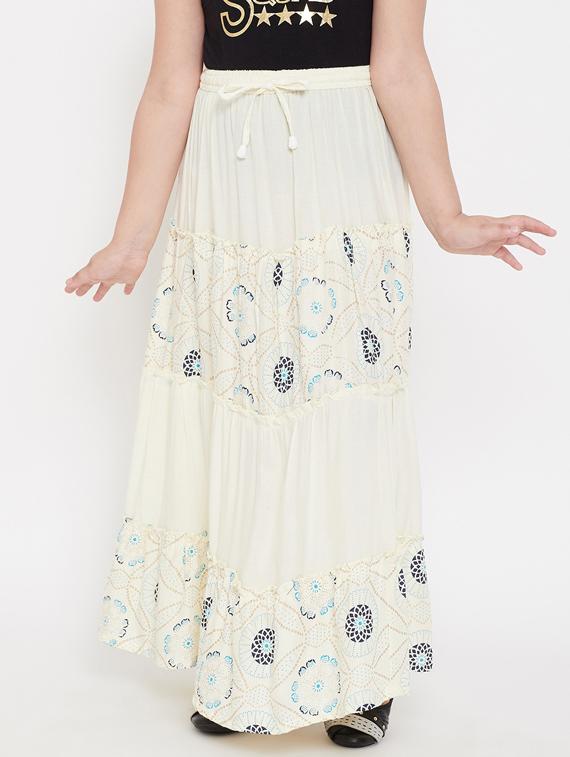 white rayon flared skirt - 17651612 - Zoom Image - 1