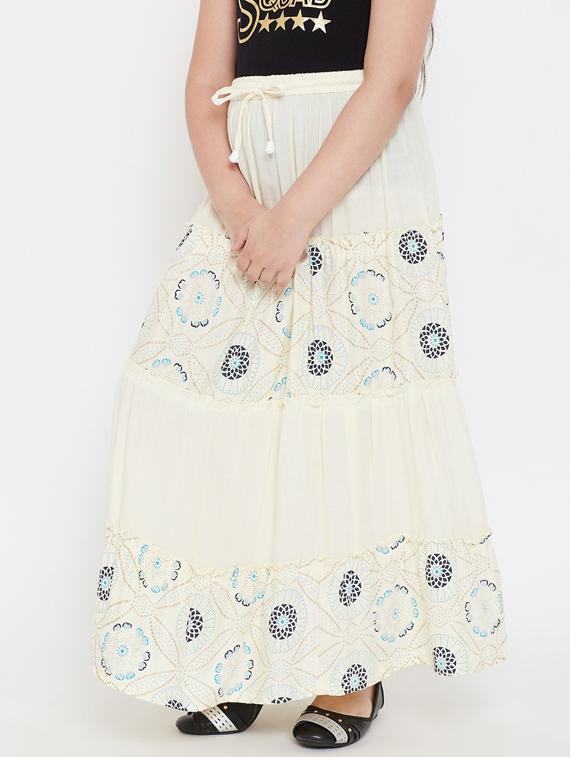 white rayon flared skirt - 17651612 - Zoom Image - 2