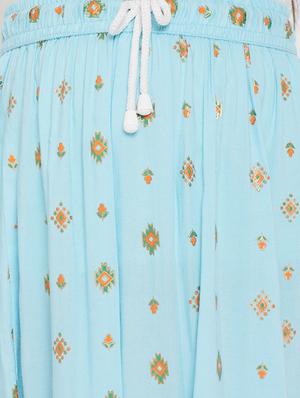 blue rayon flared skirt - 17651618 - Standard Image - 5