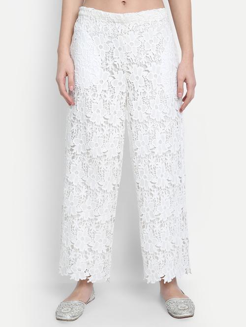 mid rise laced palazzo - 17651644 - Standard Image - 1
