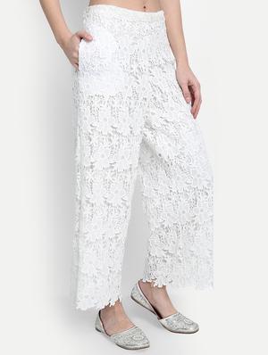 mid rise laced palazzo - 17651644 - Standard Image - 2