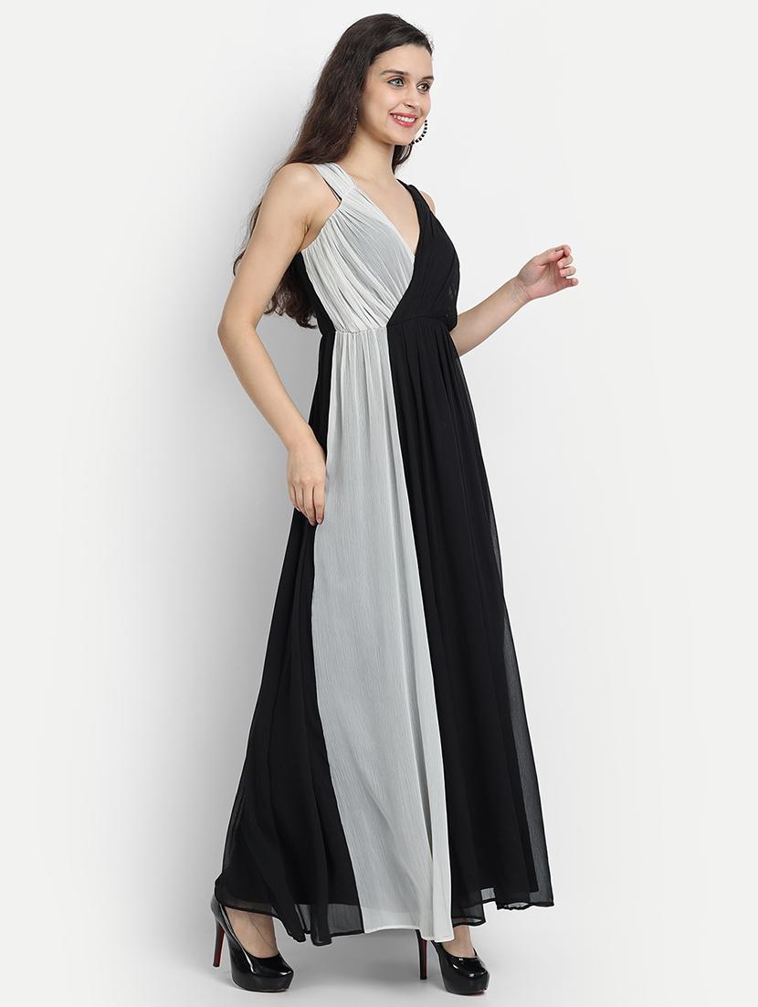 color block maxi gown dress - 17651649 - Zoom Image - 2