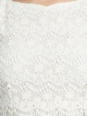 crochet panel gown dress - 17651652 - Standard Image - 4