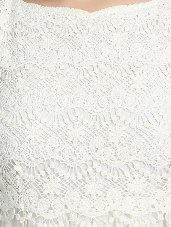 crochet panel gown dress - 17651652 - Zoom Image - 4