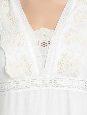 schiffli detail a-line dress - 17651657 - Standard Image - 5