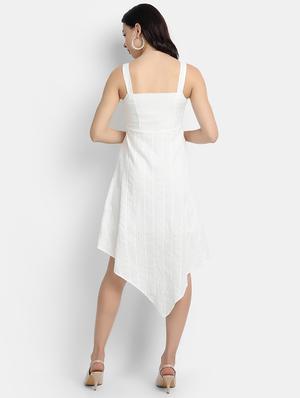 schiffli detail asymmetric dress - 17651658 - Standard Image - 3
