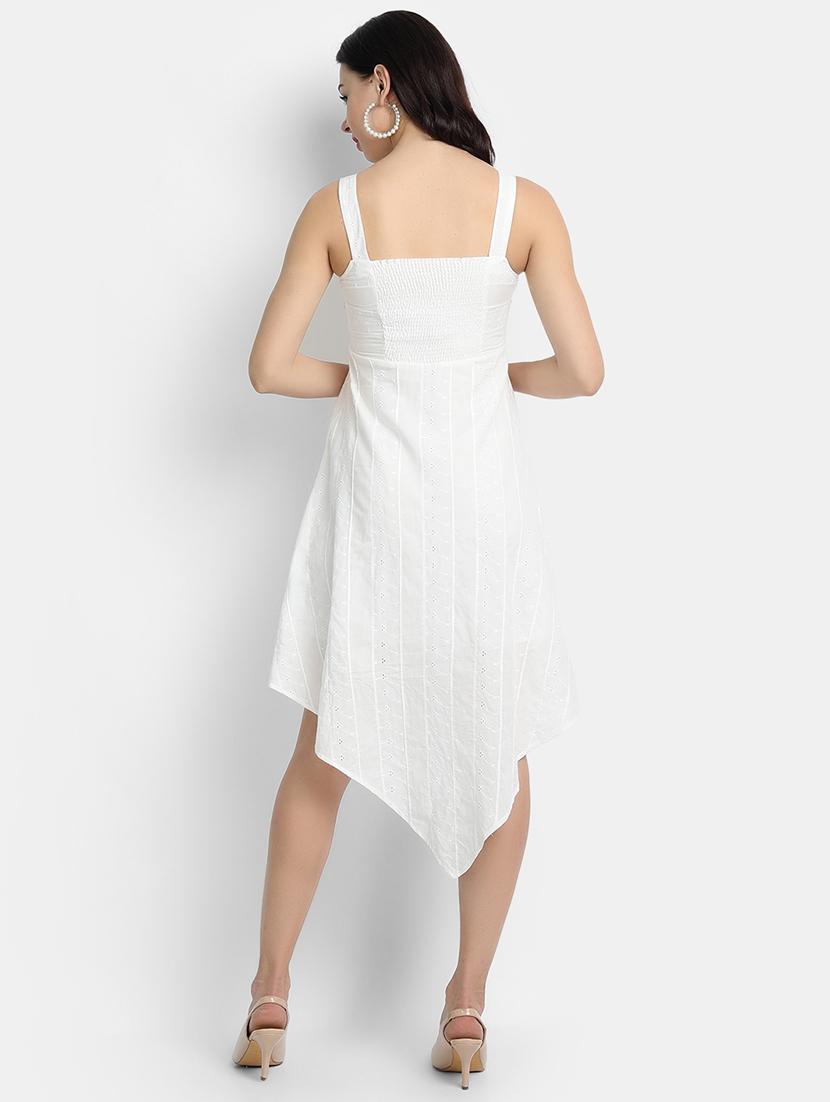 schiffli detail asymmetric dress - 17651658 - Zoom Image - 3