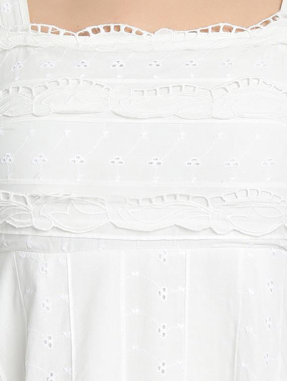 schiffli detail asymmetric dress - 17651658 - Zoom Image - 4