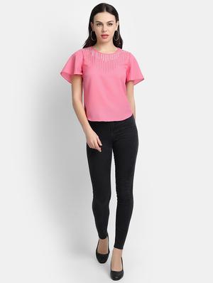 round neck embellished top - 17651667 - Standard Image - 4