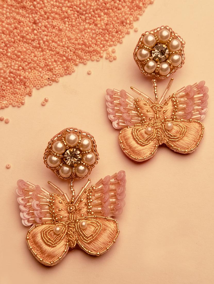 pink handmade drop earring - 17652164 - Zoom Image - 1