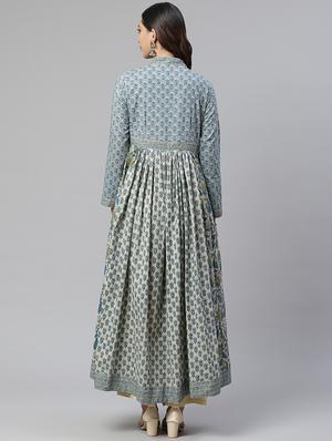 floral print flared kurta - 17652253 - Standard Image - 3
