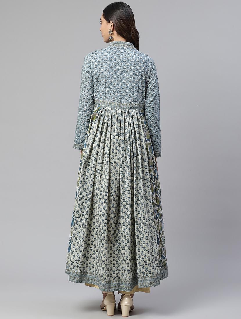 floral print flared kurta - 17652253 - Zoom Image - 3