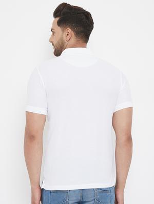 white solid polo t-shirt - 17652293 - Standard Image - 3