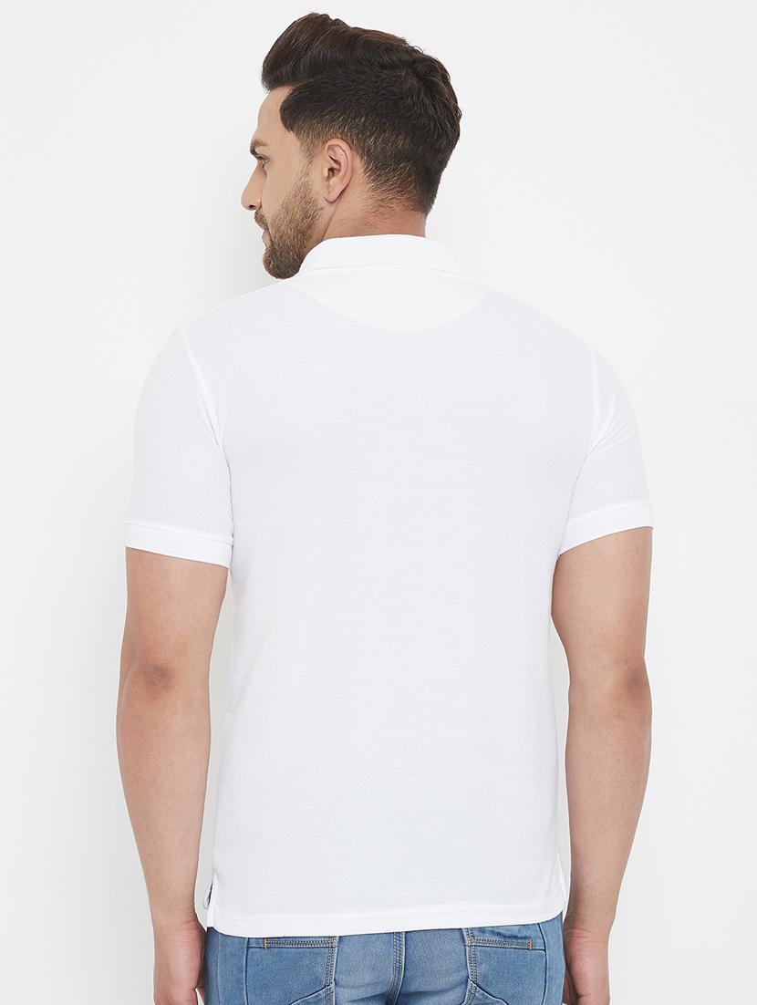 white solid polo t-shirt - 17652293 - Zoom Image - 3