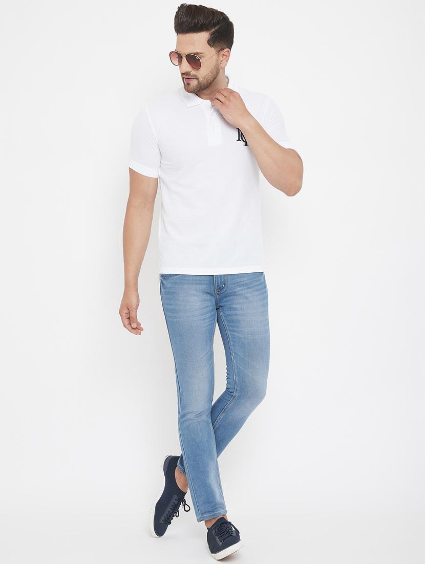 white solid polo t-shirt - 17652293 - Zoom Image - 4