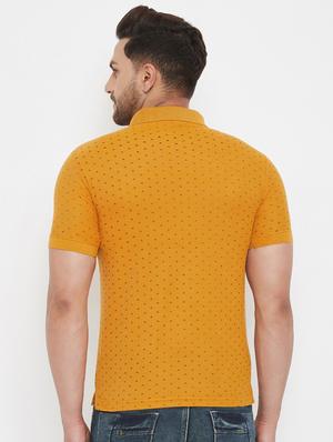 mustard printed polo t-shirt - 17652299 - Standard Image - 3