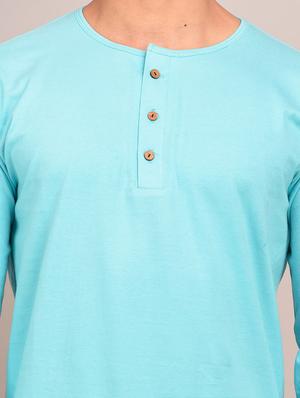 blue solid t-shirt - 17652792 - Standard Image - 4