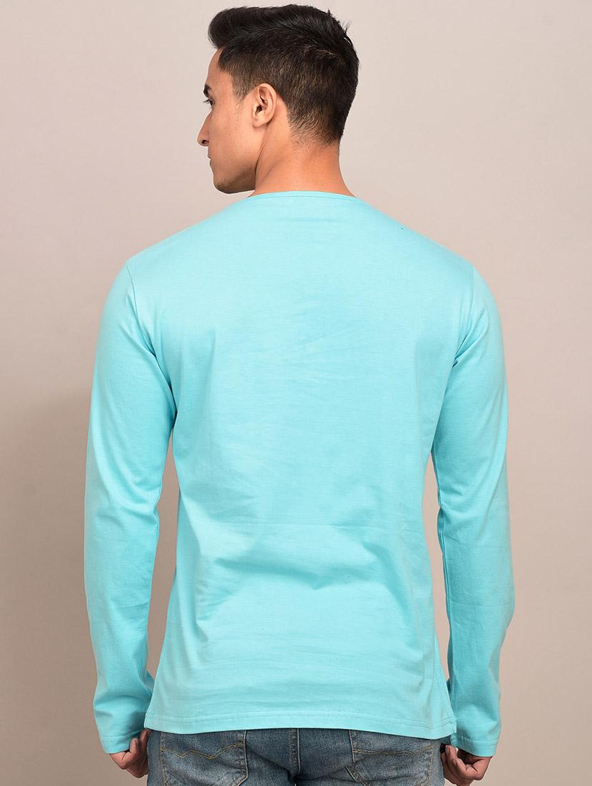 blue solid t-shirt - 17652792 - Zoom Image - 3