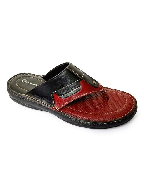 black leather slip on slippers - 17652988 - Standard Image - 1