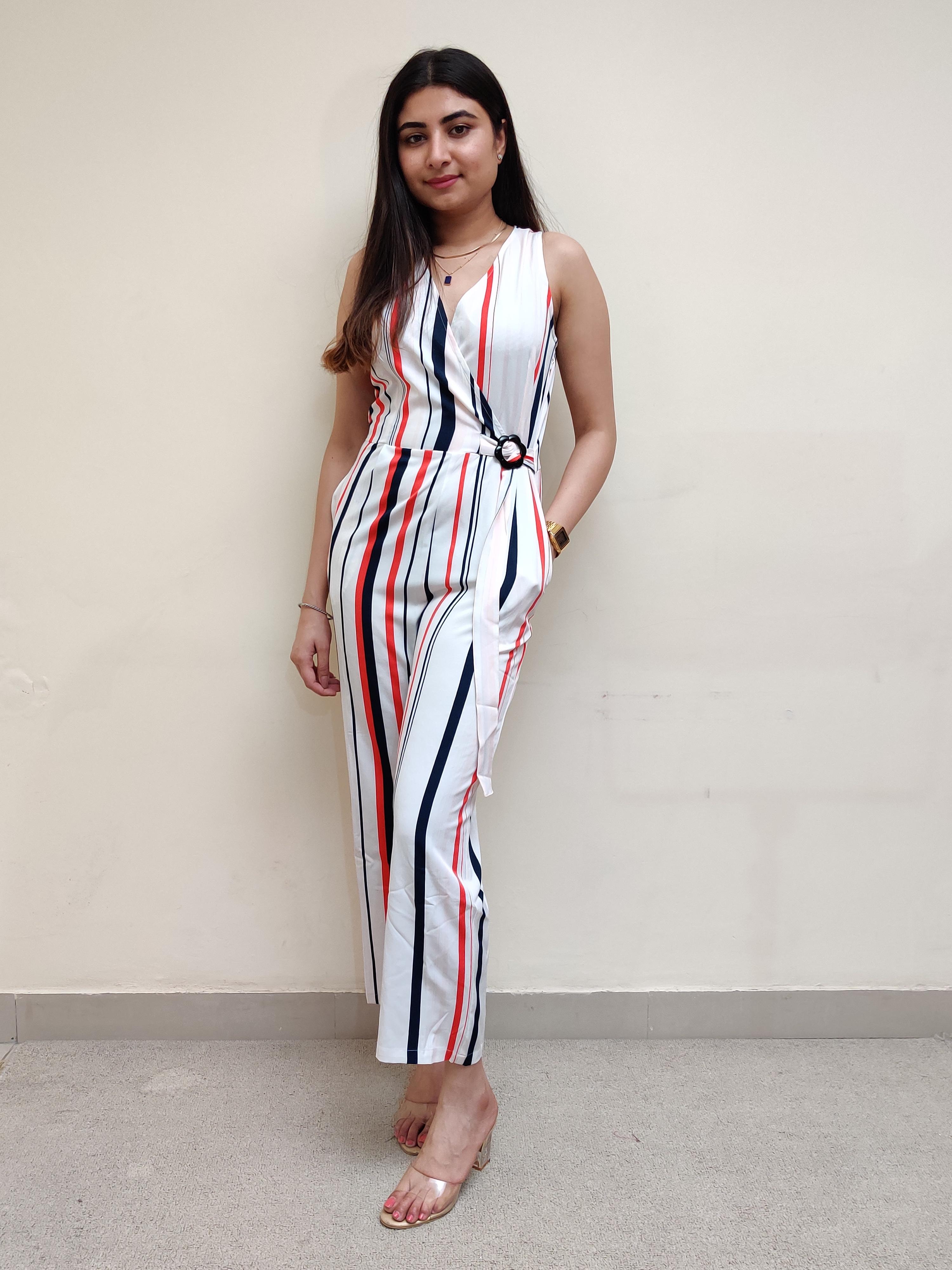 striped women casual jumpsuit - 17653335 - Zoom Image - 1