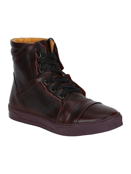 brown leather lace up boots - 17653348 - Standard Image - 1