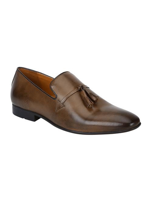 brown leather slip on loafers - 17653446 - Standard Image - 1