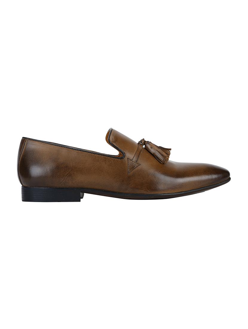 brown leather slip on loafers - 17653446 - Zoom Image - 2