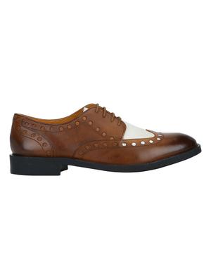 brown colored lace-up brouge - 17653545 - Standard Image - 2