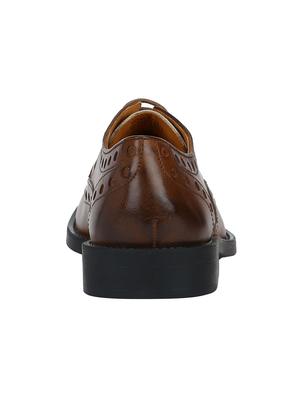 brown colored lace-up brouge - 17653545 - Standard Image - 3