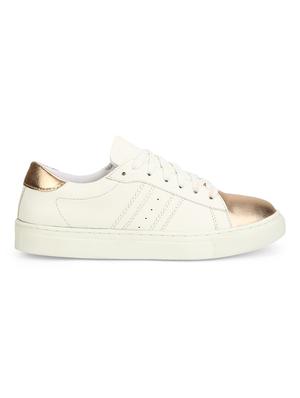 white pu laceup sneakers - 17653622 - Standard Image - 2