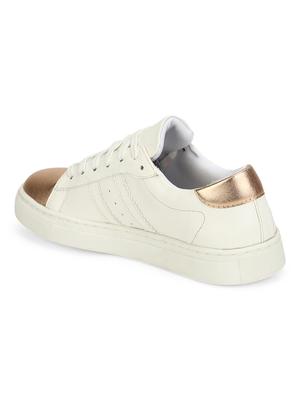 white pu laceup sneakers - 17653622 - Standard Image - 3