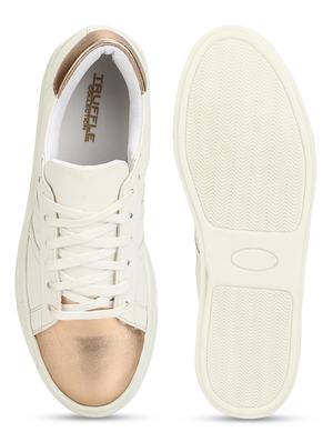 white pu laceup sneakers - 17653622 - Standard Image - 4