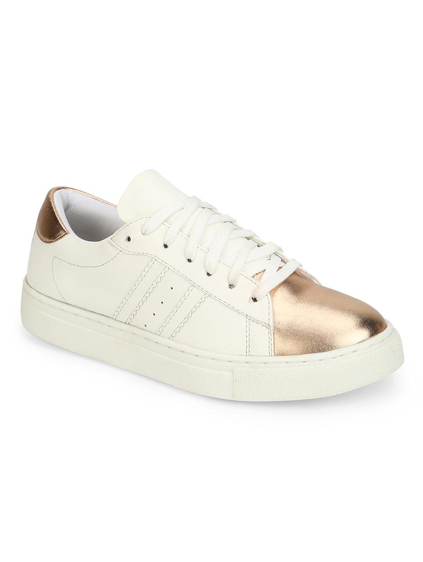 white pu laceup sneakers - 17653622 - Zoom Image - 1