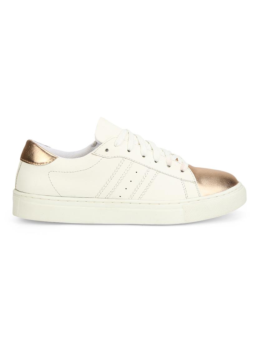 white pu laceup sneakers - 17653622 - Zoom Image - 2