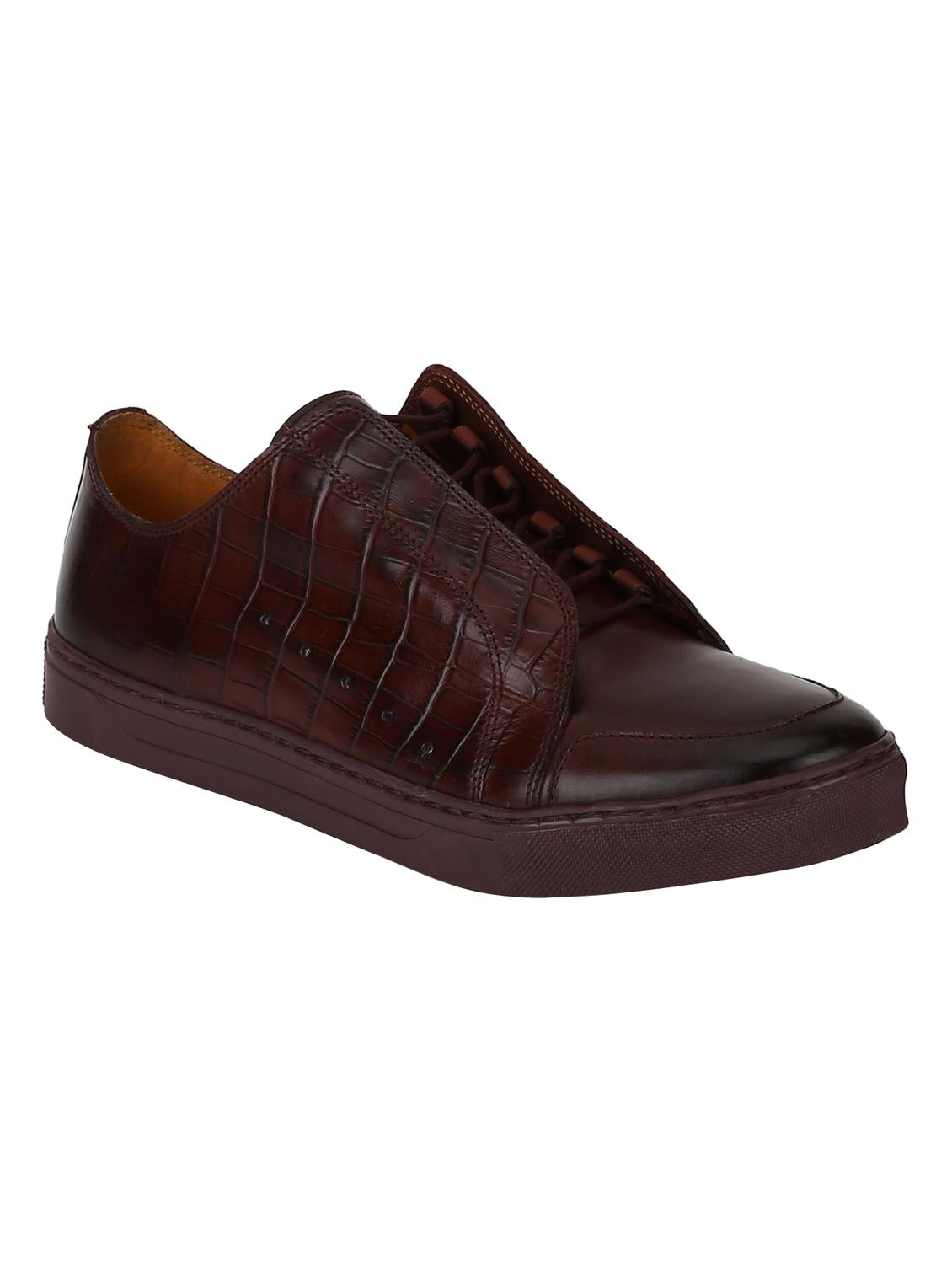 brown leather lace up sneakers - 17653709 - Zoom Image - 1