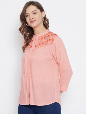 peach rayon regular top - 17653719 - Standard Image - 2