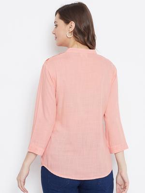 peach rayon regular top - 17653719 - Standard Image - 3
