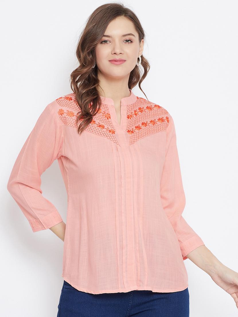 peach rayon regular top - 17653719 - Zoom Image - 1