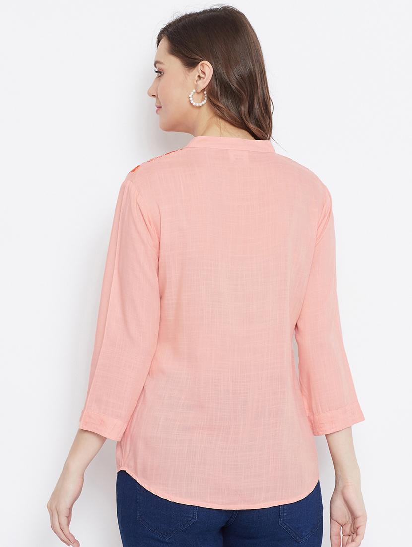 peach rayon regular top - 17653719 - Zoom Image - 3
